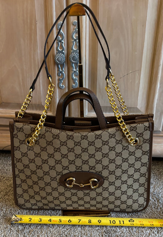 Gucci Large Brown Mono Shoulder Bag 2332