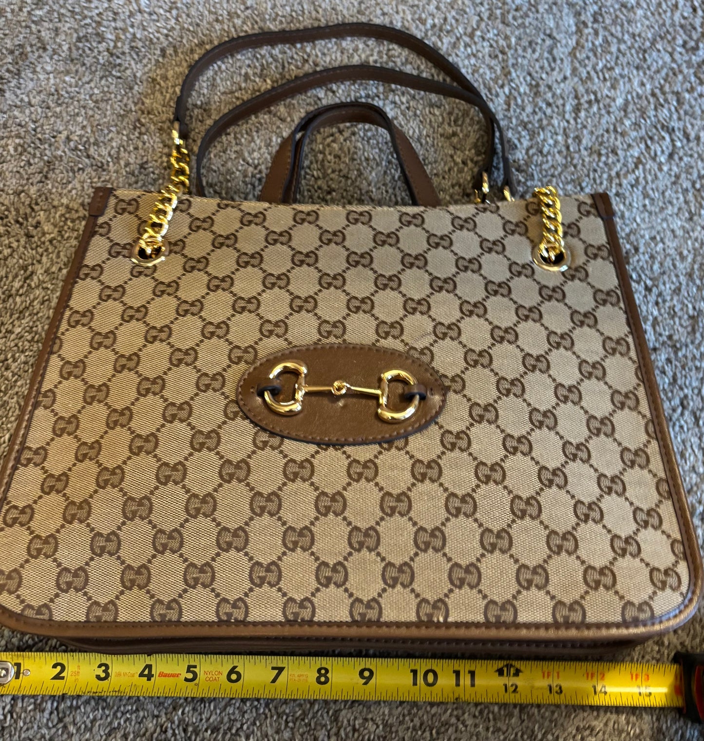 Gucci Large Brown Mono Shoulder Bag 2332