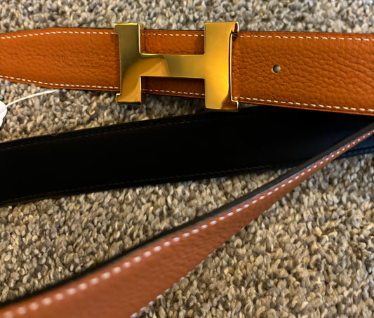 Hermes H Belt Reversible Brown/Black fits 27-29"
