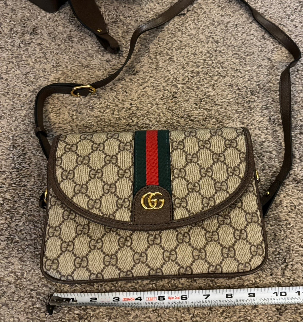 Gucci Mono Flap Shoulder/Crossbody Stud Strap 2335