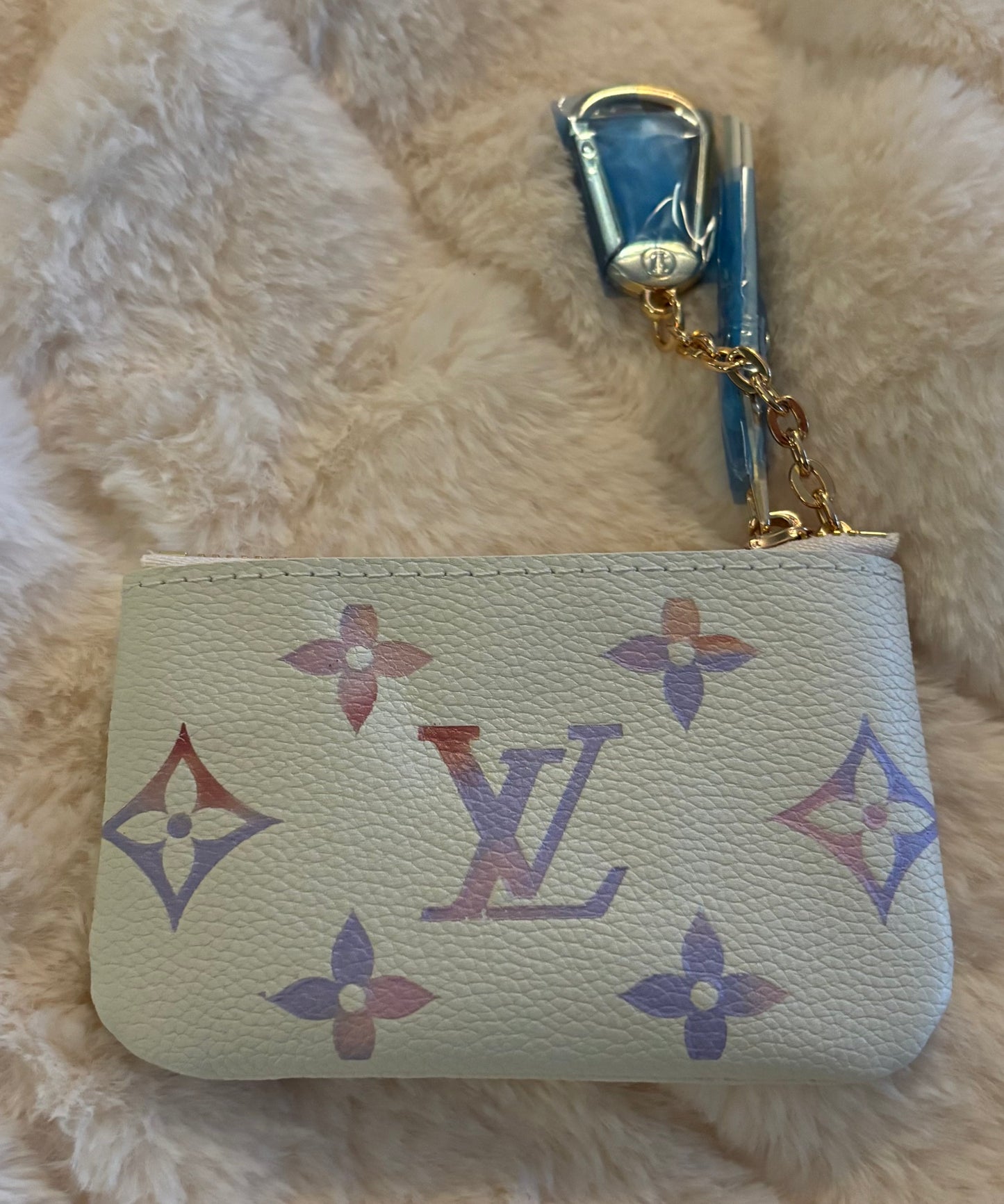 LV White/Pastel Key Pouch 2342