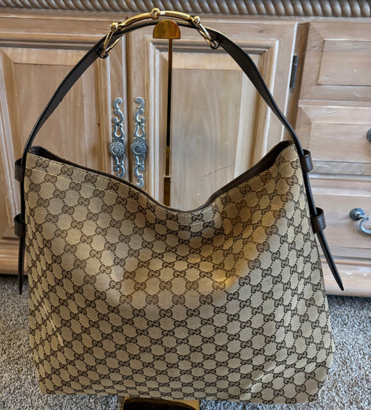 Gucci Brown Mono Shoulder Bag Large 2341