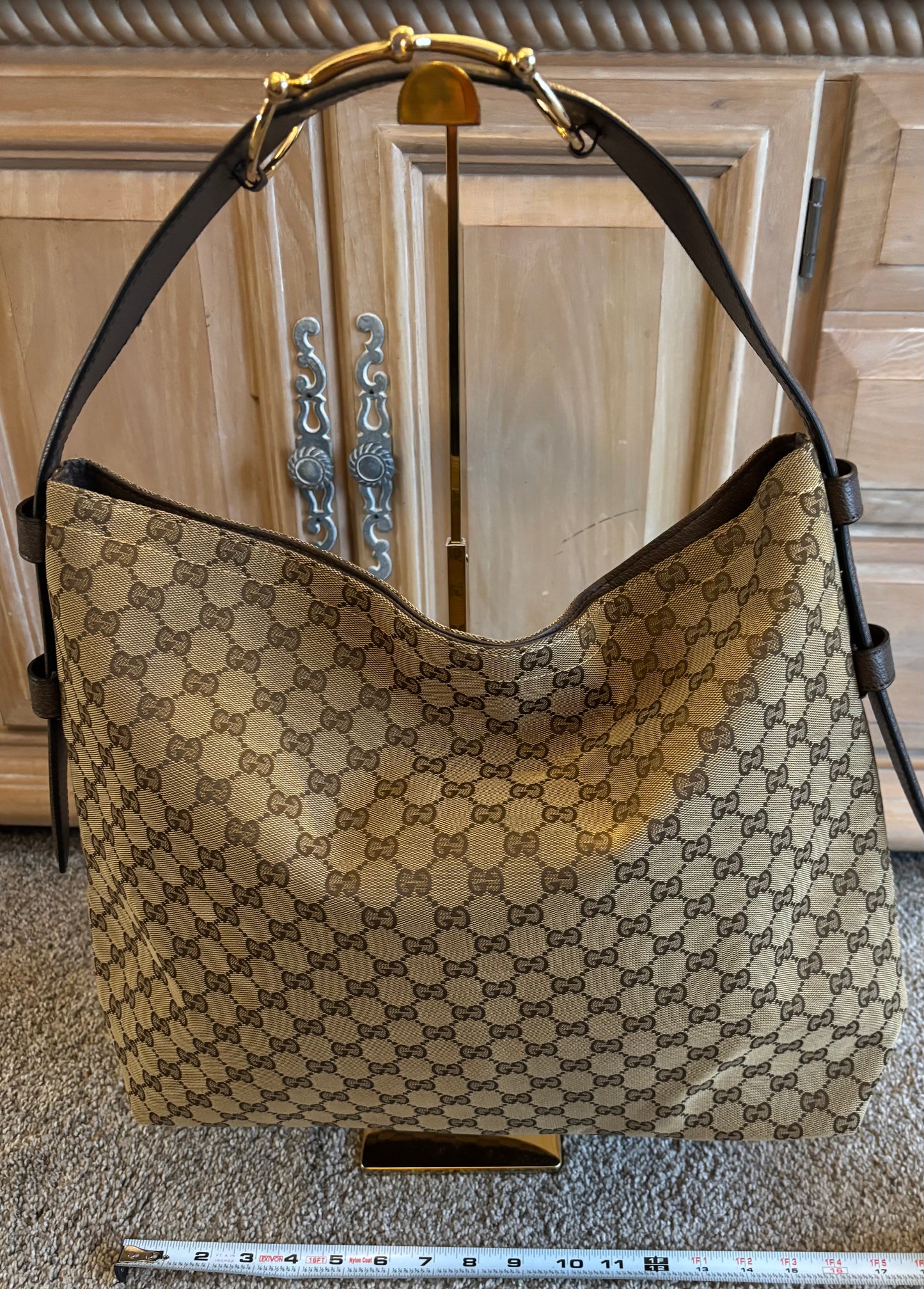 Gucci Brown Mono Shoulder Bag Large 2341