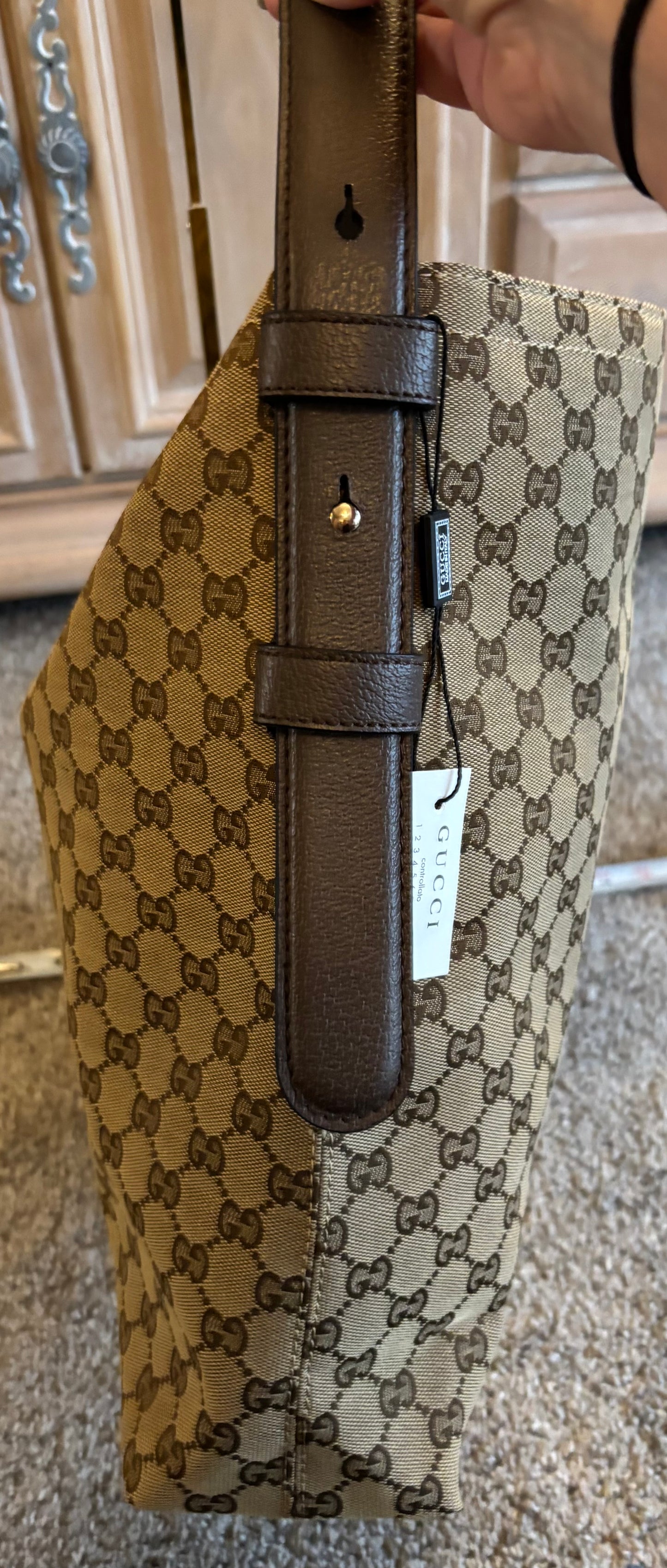 Gucci Brown Mono Shoulder Bag Large 2341
