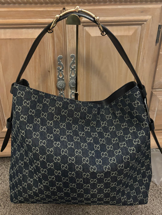 Gucci Large Dark Denim Shoulder Bag 2350
