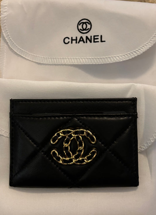 Chanel Black Leather Cardholder 2358