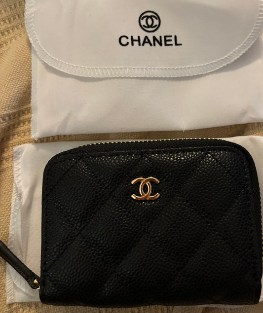 Chanel Black Zippered Wallet