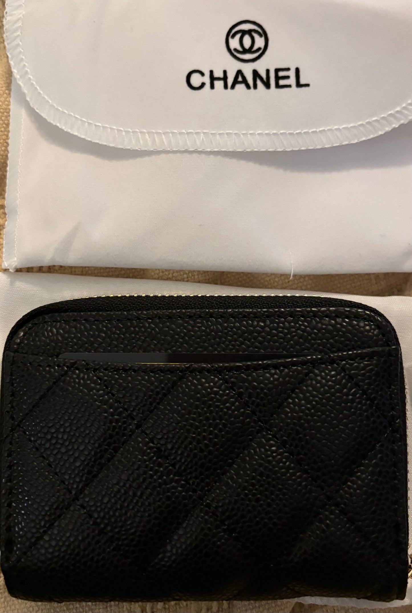 Chanel Black Zippered Wallet