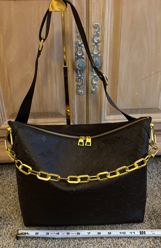 LV Dark Brown Hobo Coussin Gold Hardware 2362