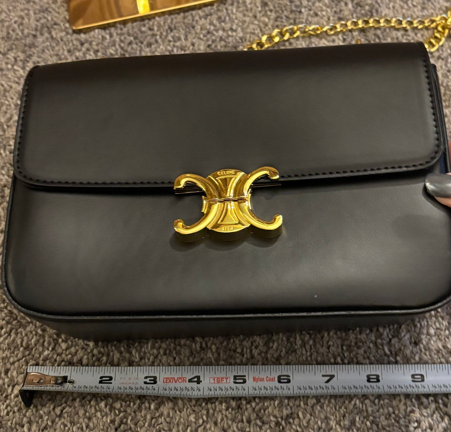 Celine Black Leather Gold Hardware 2418