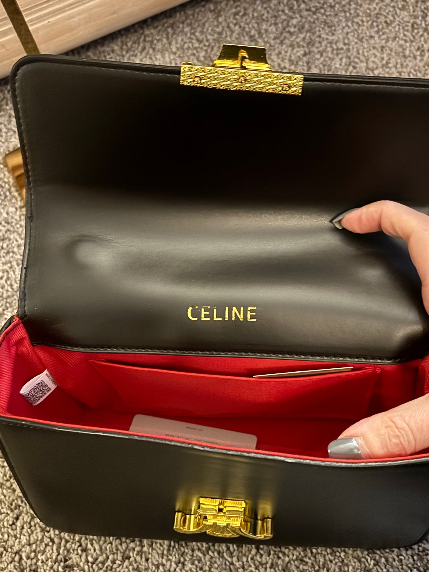 Celine Black Leather Gold Hardware 2418