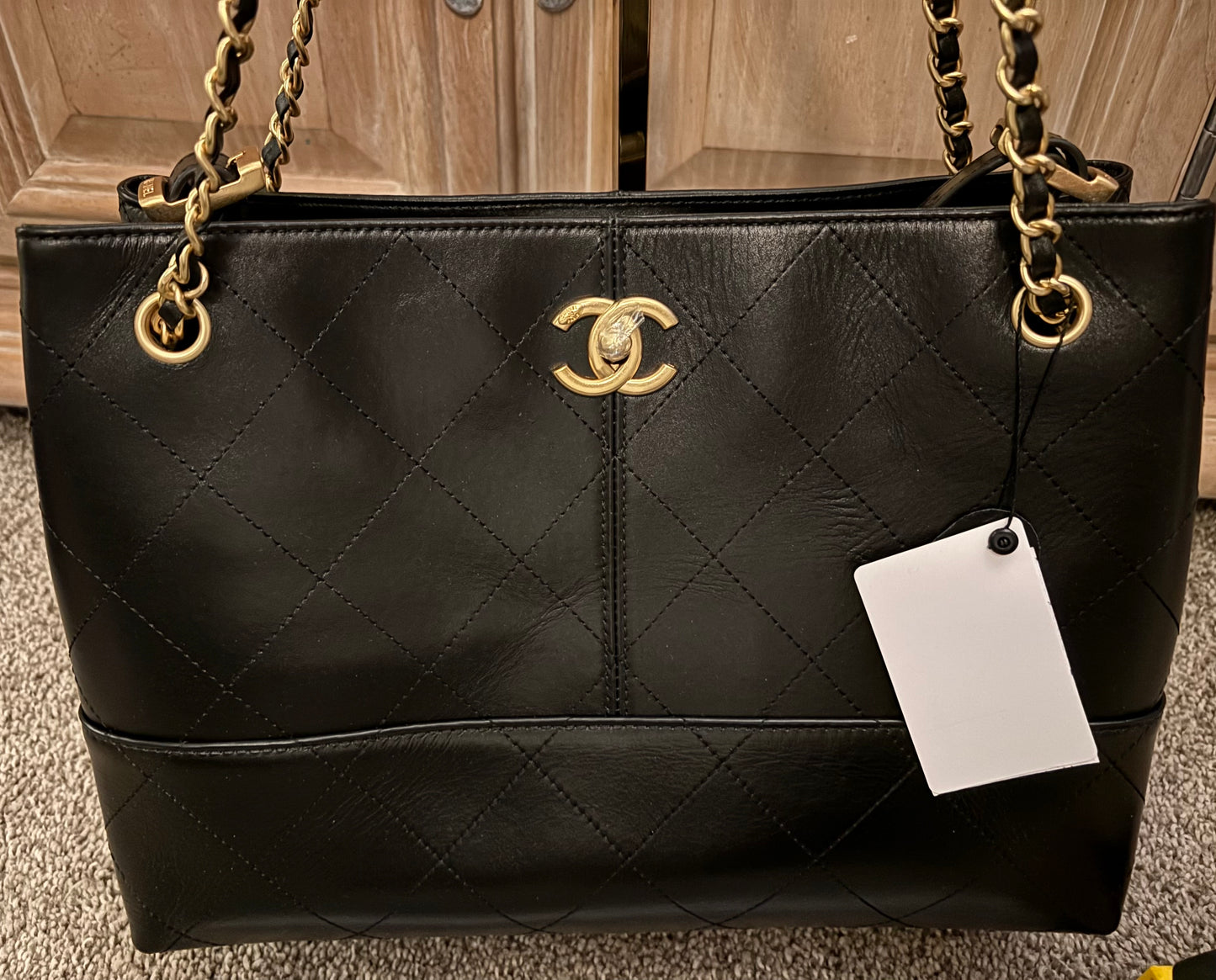 Chanel Large Black Leather Gold Hardware 2381