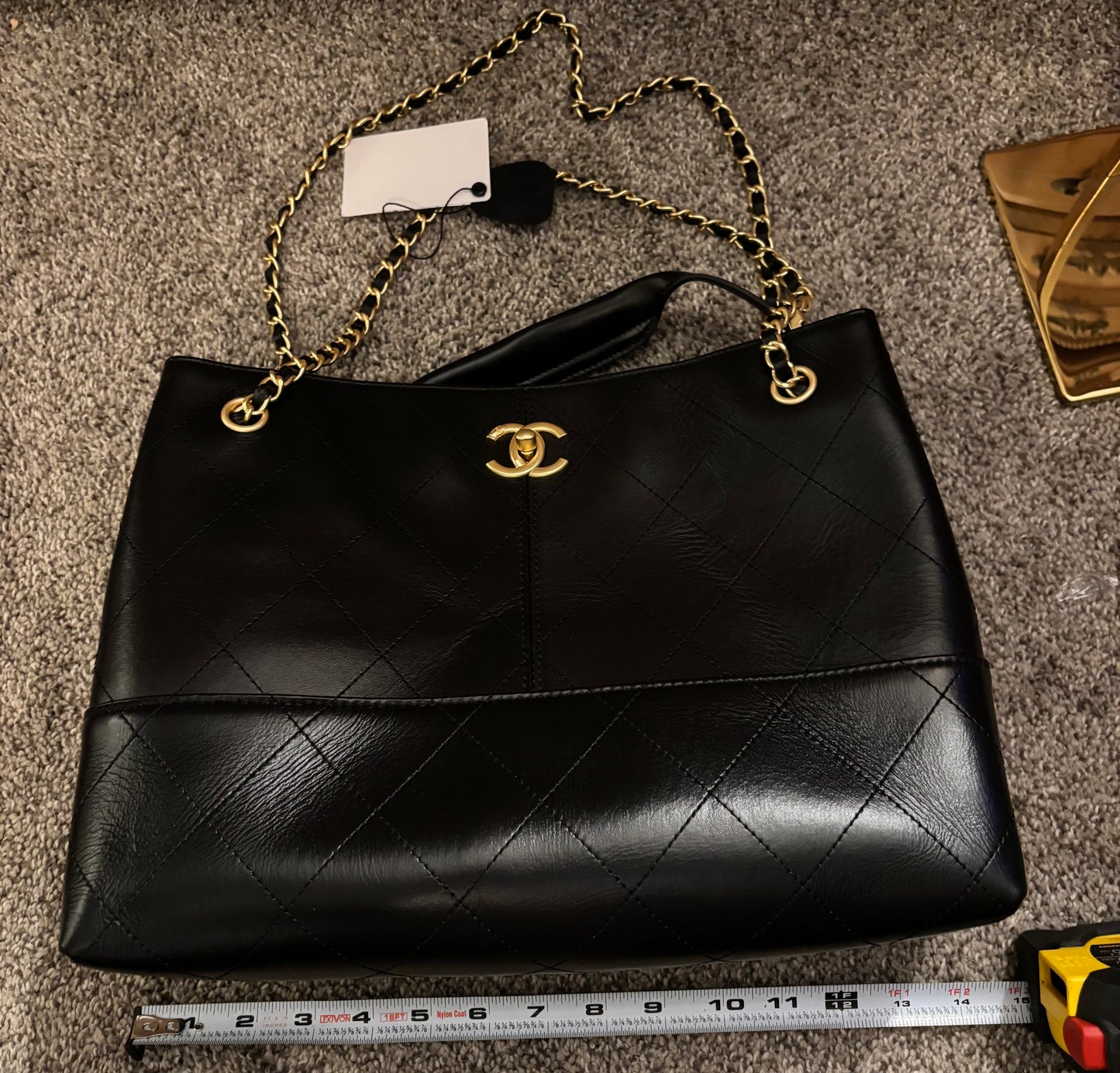 Chanel Large Black Leather Gold Hardware 2381