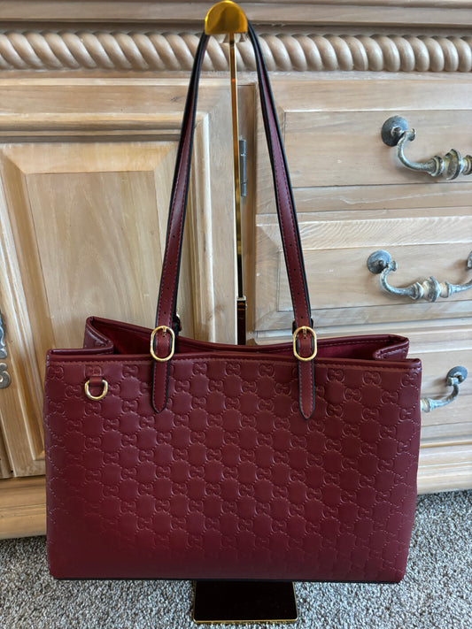 Gucci GG Large Burgundy Tote Shoulder 2372