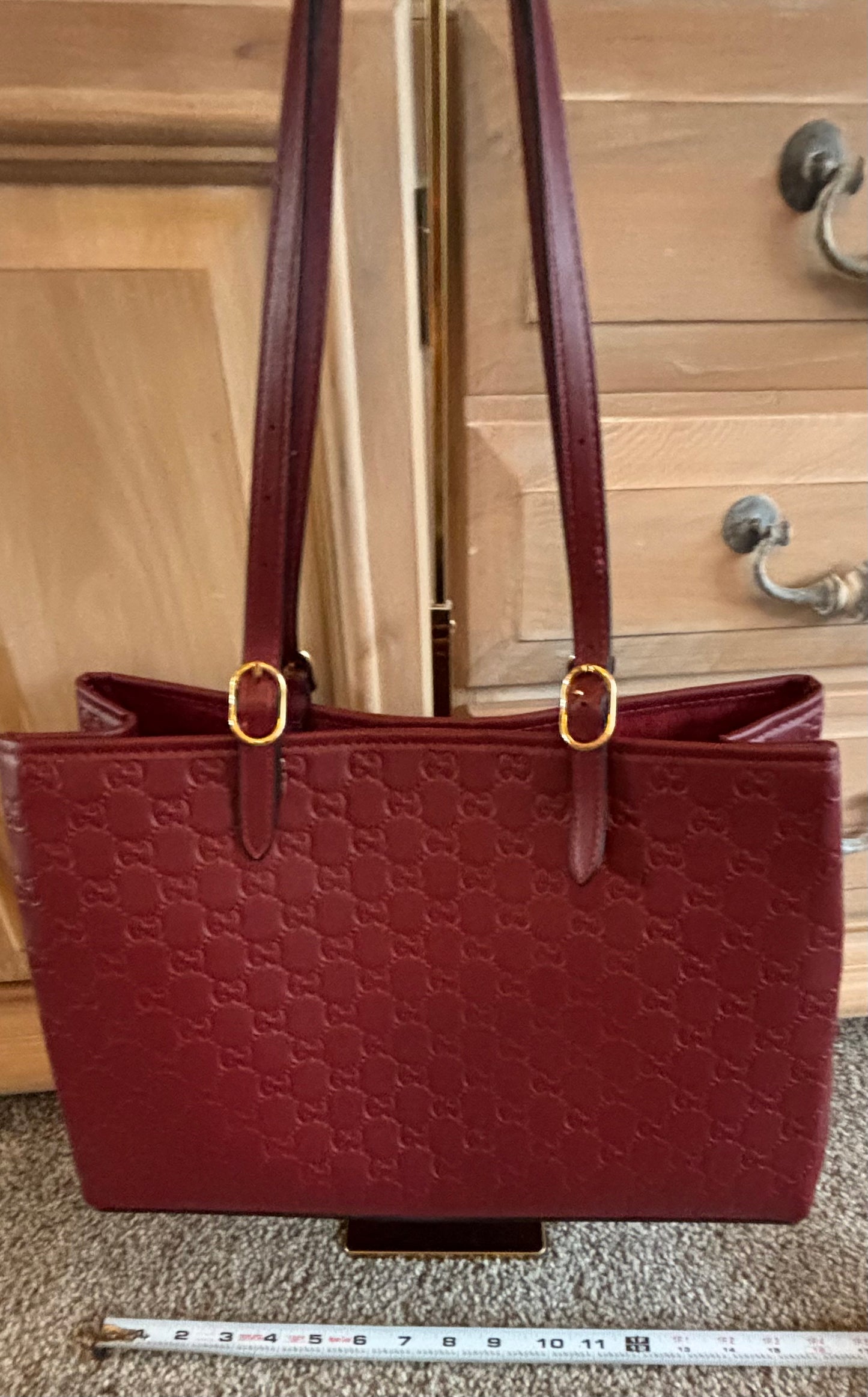 Gucci GG Large Burgundy Tote Shoulder 2372
