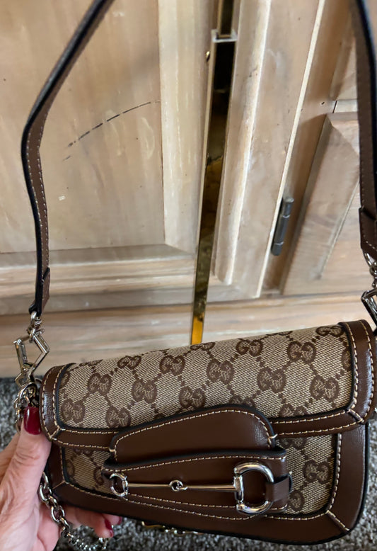 Gucci Brown Small Hores bit Shoulder 2 Straps 2376