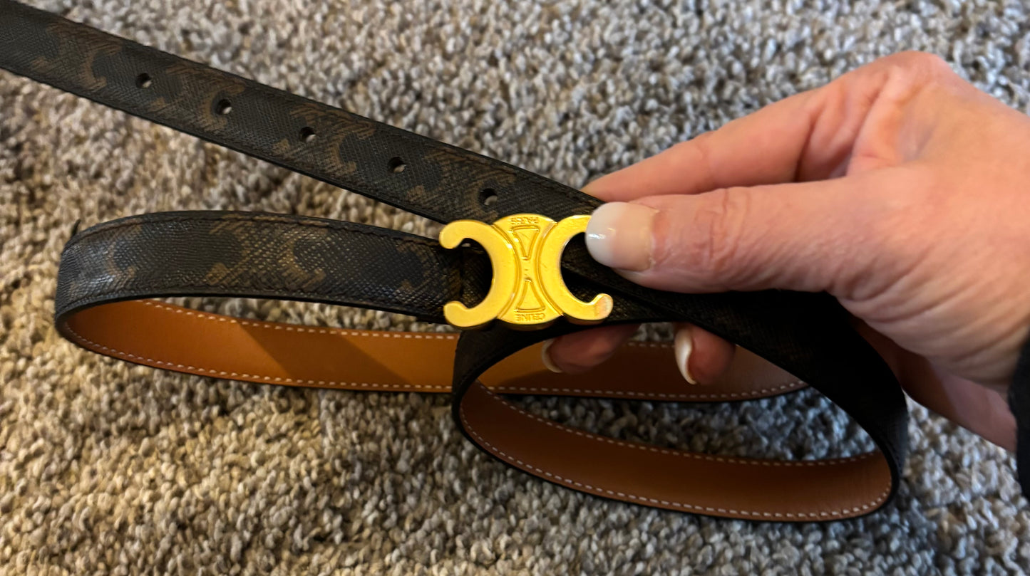Celine Thin Belt Gold Hardware size 29-31" 2387