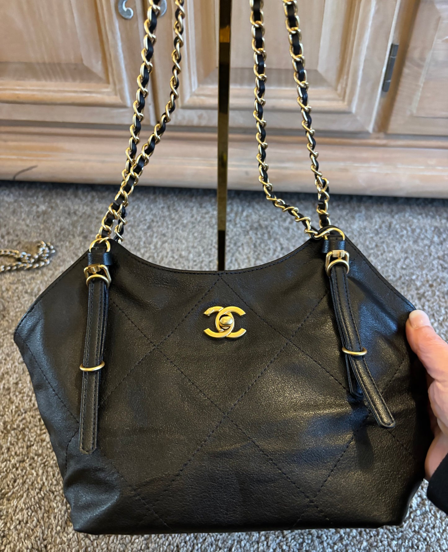Chanel Small Black Leather Shoulder Bag 2388