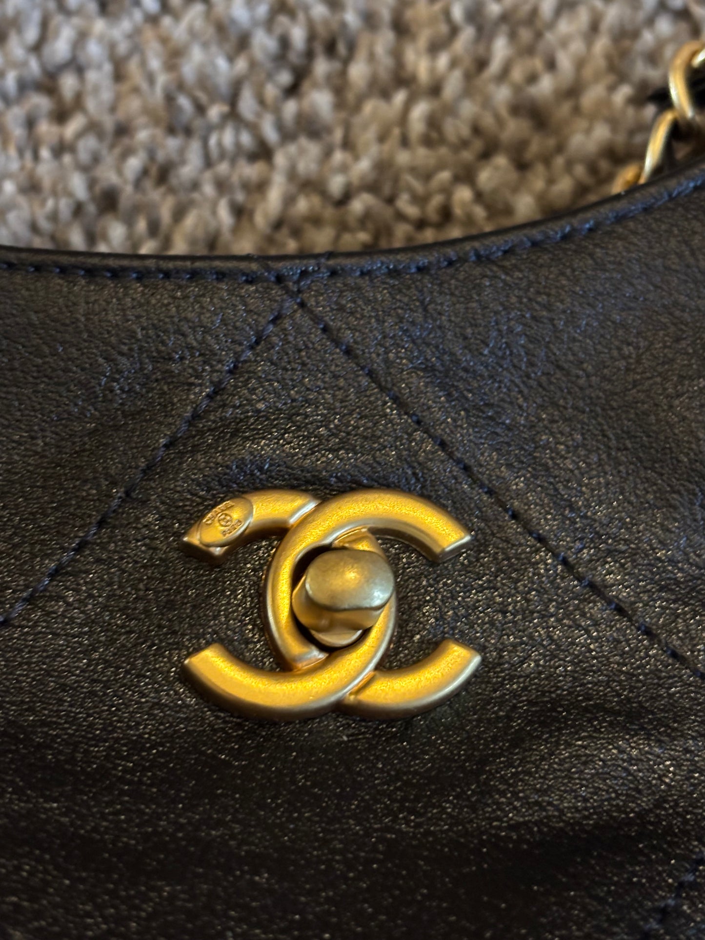 Chanel Small Black Leather Shoulder Bag 2388
