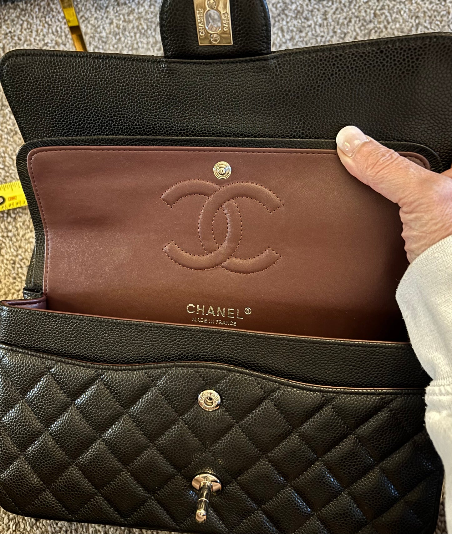 Chanel Black Quilted Leather Shoulder/Handbag Silver Hardware 2392