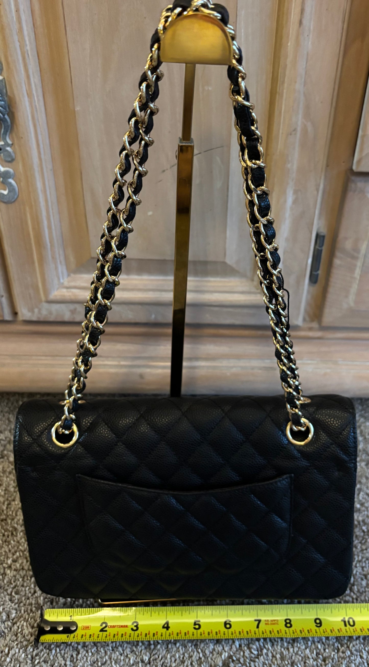 Chanel Black Leather Quilted Handbag/Crossbody Gold Hardware