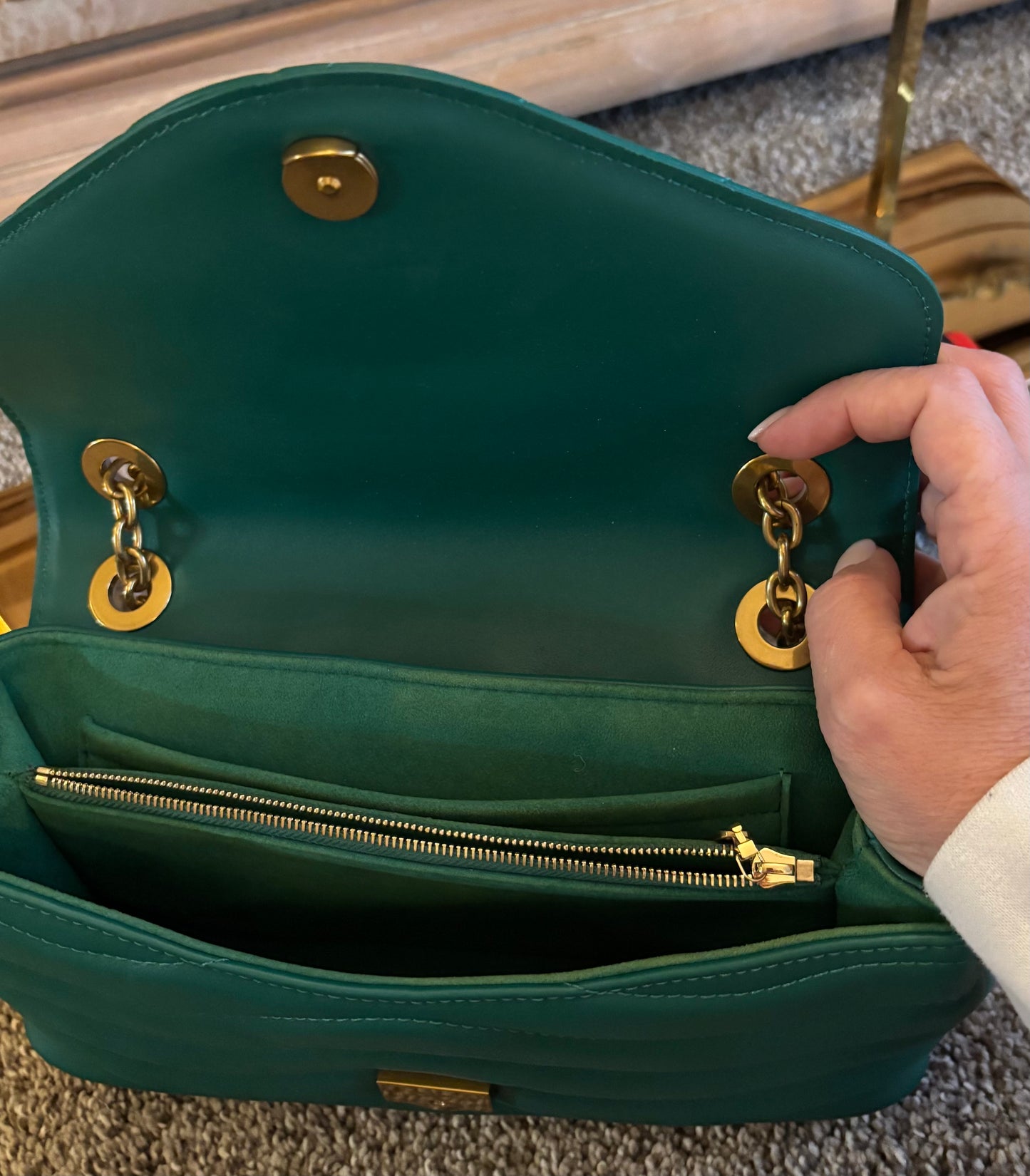 LV Green Flap Shoulder/Crossbody Bag 2395