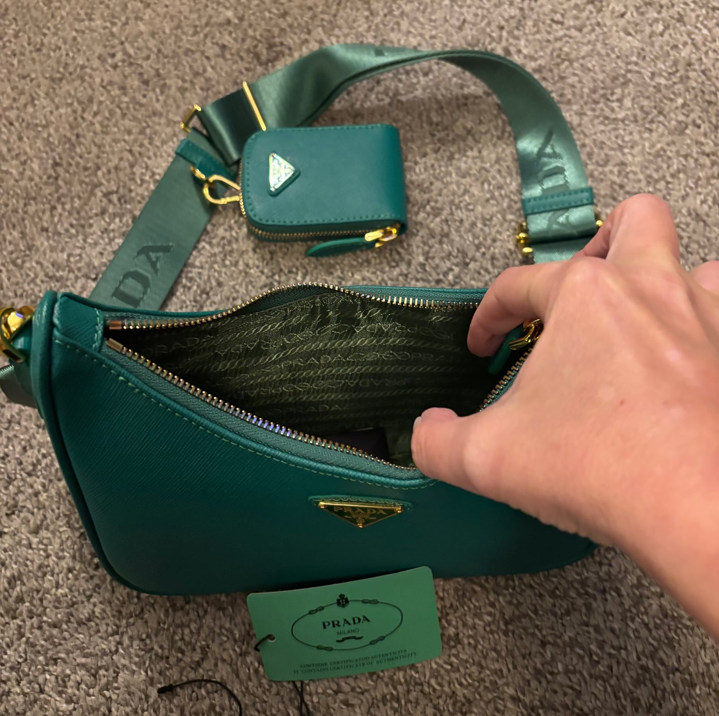 Prada Kelly Green Shoulder/Cross body bag 2399