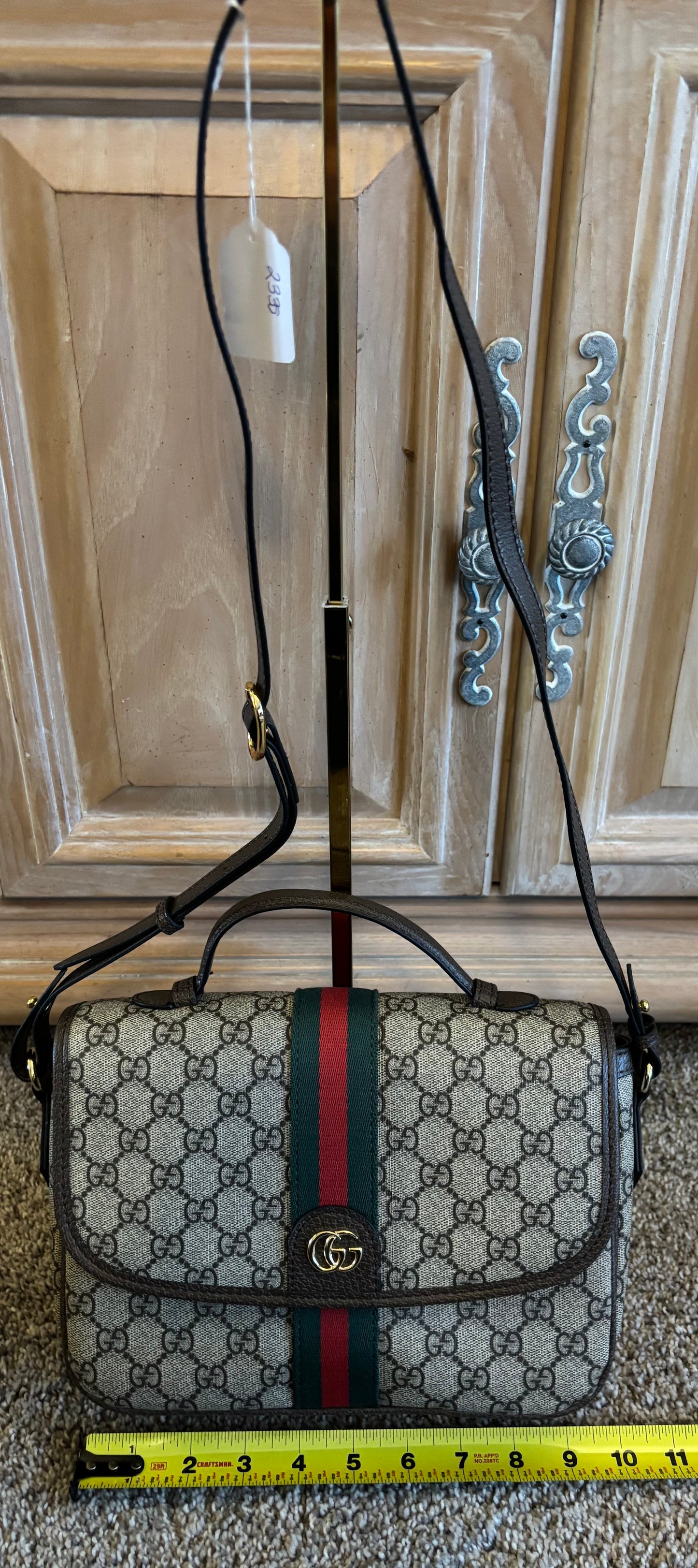 Gucci Mono Flap Shoulder/Crossbody Stud Strap 2335