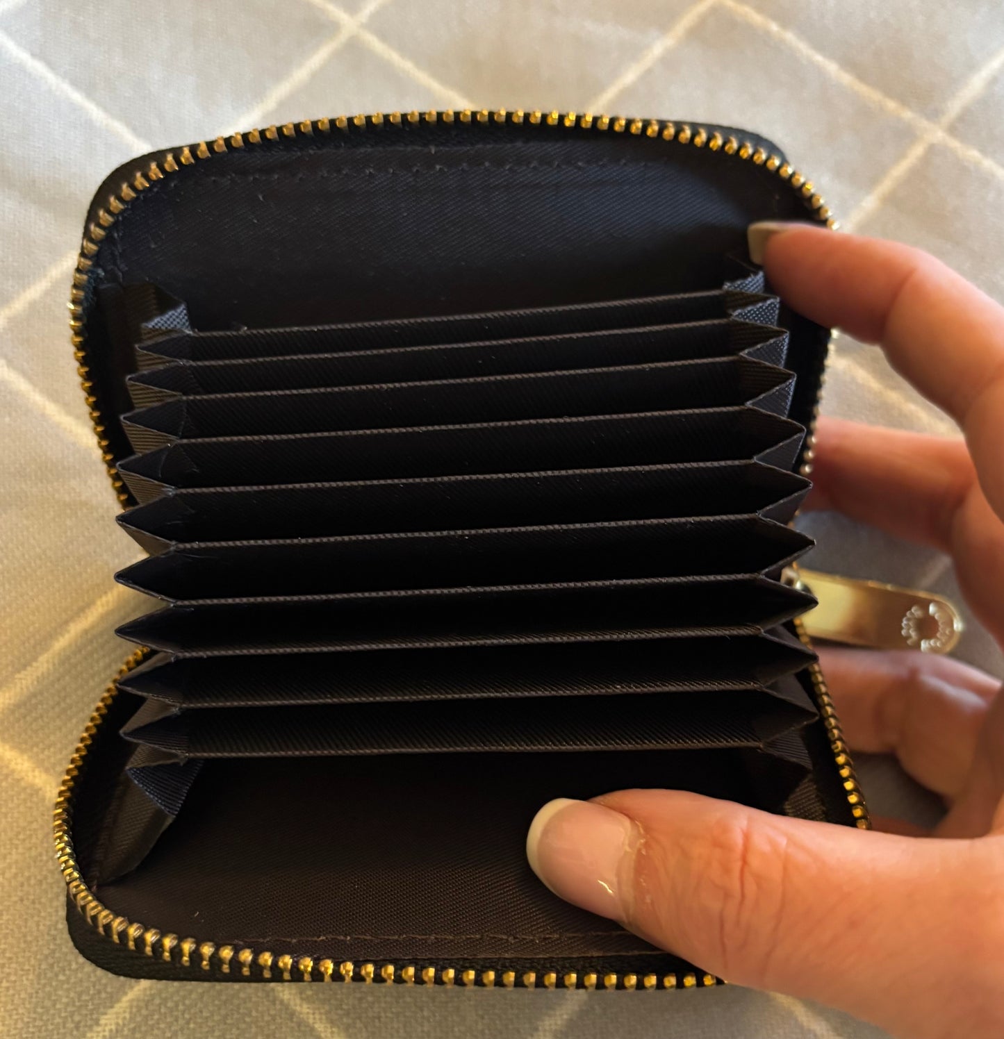 LV Black Zippered Wallet/Card Holder 2400