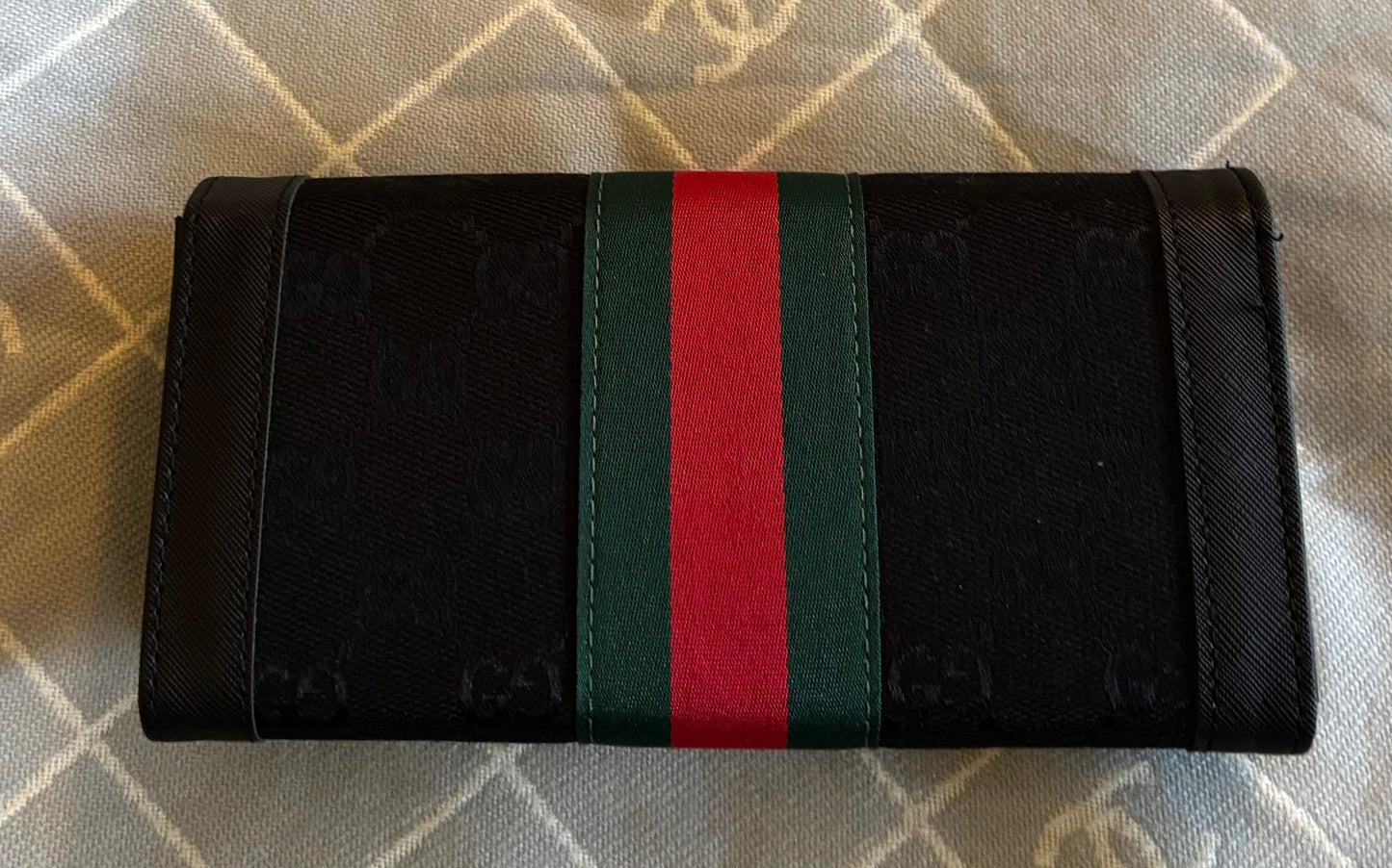 Gucci Large Black Stripe Wallet 2401