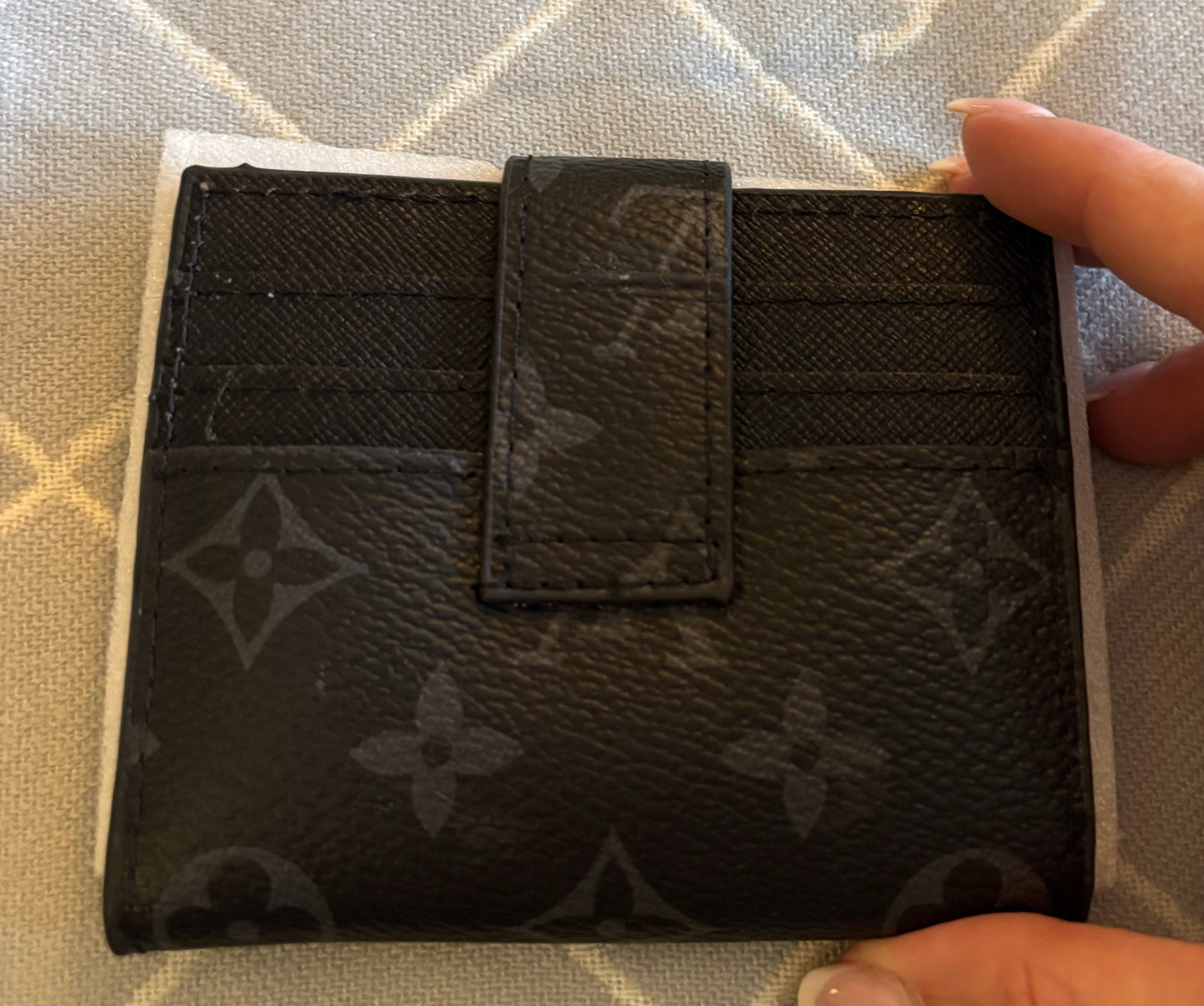 LV Black Monogram Snap Wallet/Card Holder 2402