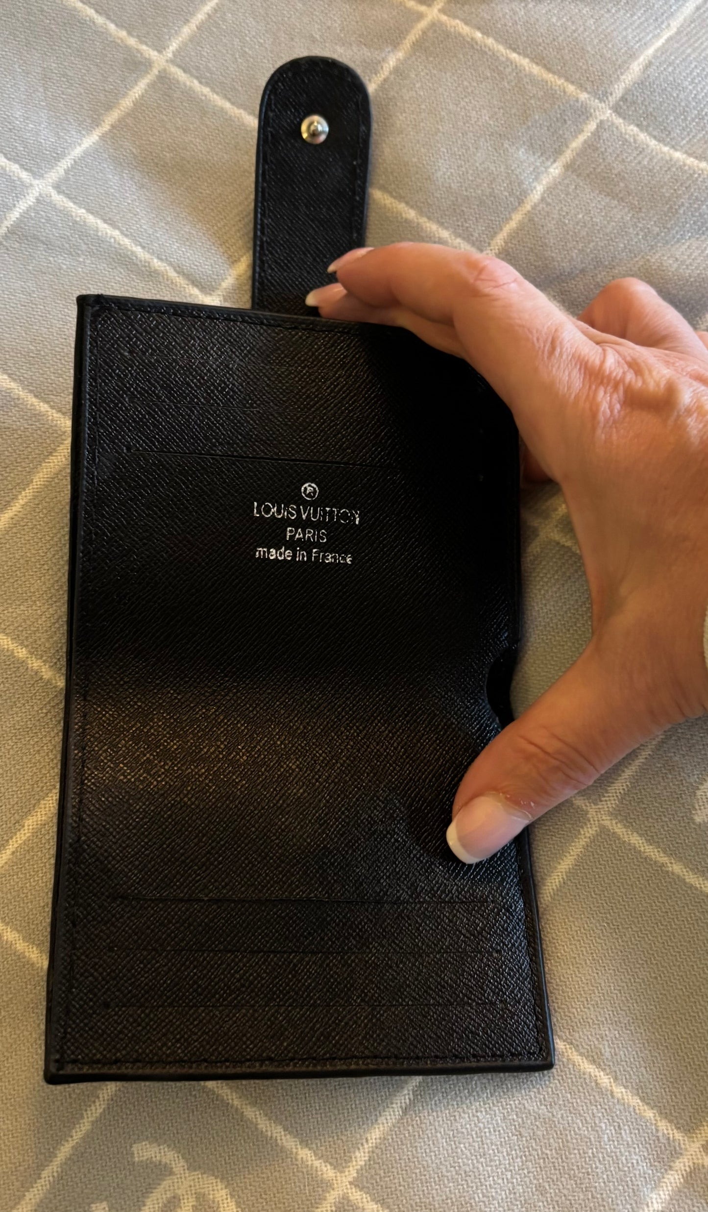LV Black Monogram Snap Wallet/Card Holder 2402