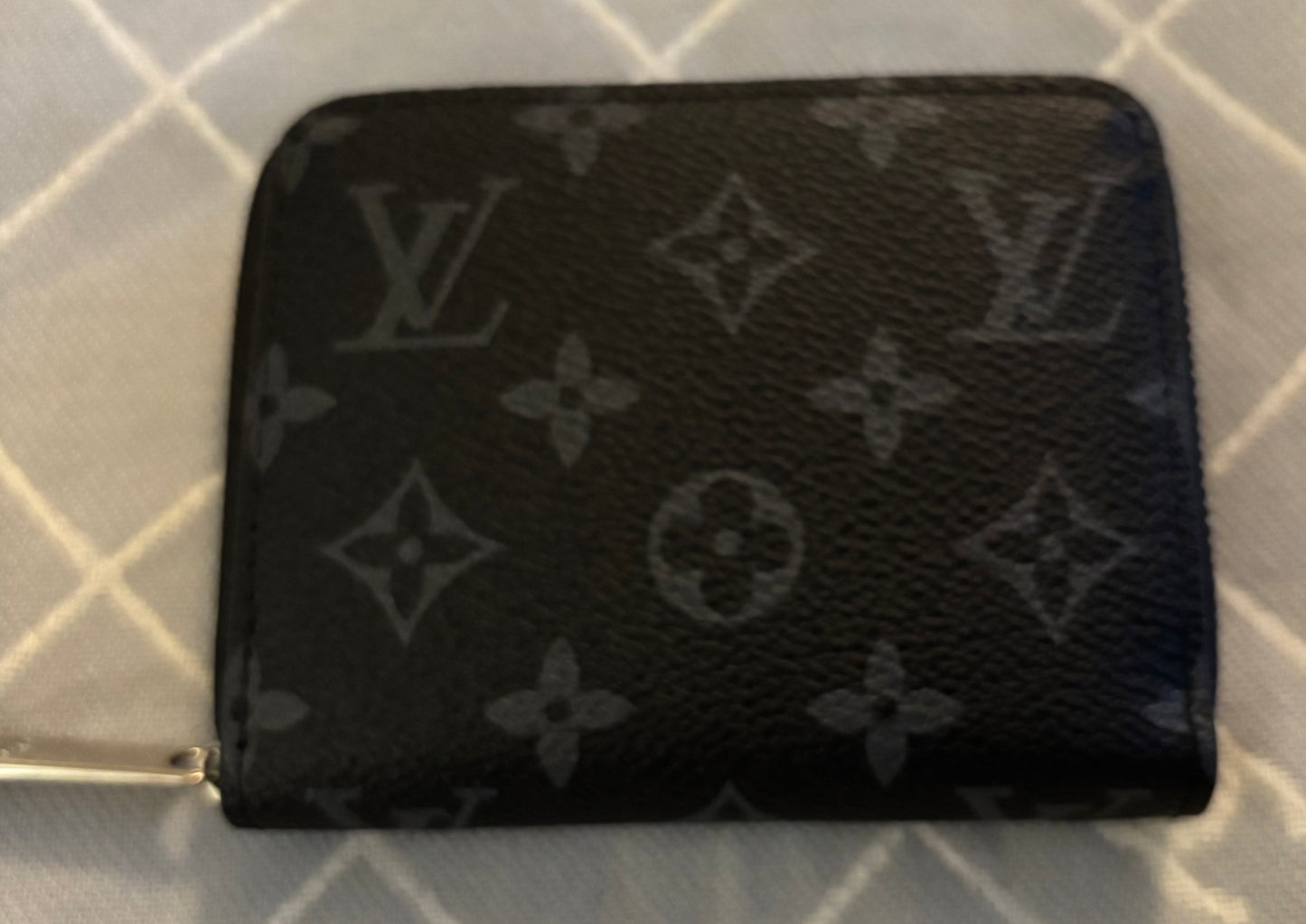LV Black Mono Zippered Wallet 2408