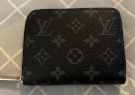 LV Black Mono Zippered Wallet 2408
