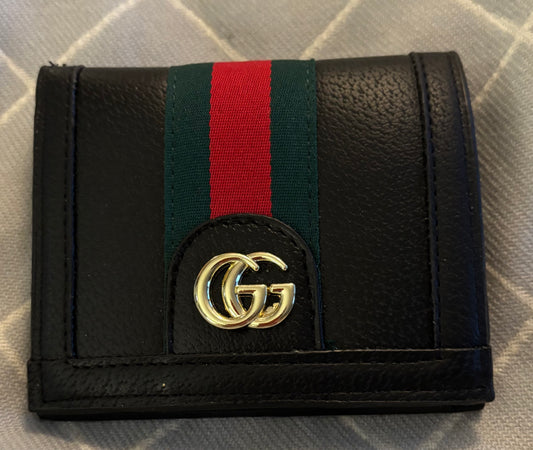 Gucci Black Wallet Green/Red Stripe 2407